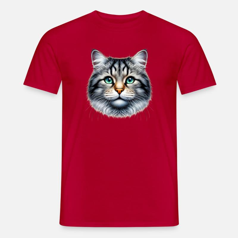 Katze - Männer T-Shirt - Rot