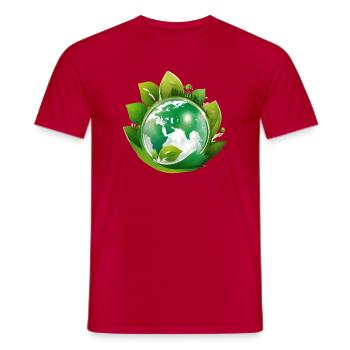Planet Erde, Mutter Natur - Männer T-Shirt - Rot - Vorne - AI Model Male 178 dark (178cm)