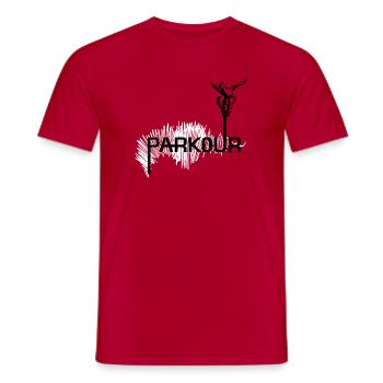 Parkour Ninja - noir-blanc - T-shirt homme - rouge - Devant - AI Model Male 178 dark (178cm)