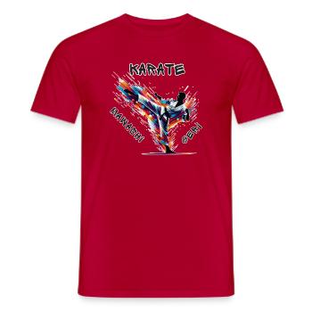 Karate Mawashi Geri - Männer T-Shirt - Rot - Vorne - AI Model Male 178 dark (178cm)