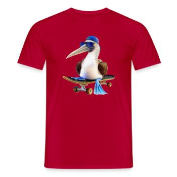 Blue-footed booby skateboard - Men's T-Shirt - red - Front - AI Model Male 178 dark (178cm)