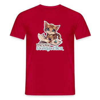 Meow Storyteller Cat Fantasy RPG Shirt - Men's T-Shirt - red - Front - AI Model Male 178 dark (178cm)
