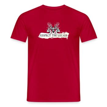 Respectez les locaux, cerfs, chamois, mâles, alm, forêt, sauvage - T-shirt homme - rouge - Devant - AI Model Male 178 dark (178cm)