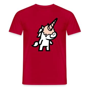 Eishorn - Männer T-Shirt - Rot - Vorne - AI Model Male 178 dark (178cm)