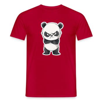 Evil looking panda zoo cute panda - Men's T-Shirt - red - Front - AI Model Male 178 dark (178cm)