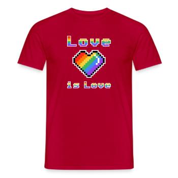 Pixel Heart Rainbow Love - Men's T-Shirt - red - Front - AI Model Male 178 dark (178cm)