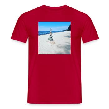 JensJensen - Männer T-Shirt - Rot - Vorne - AI Model Male 178 dark (178cm)