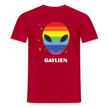LGBT Pride Month - Gaylien - Men's T-Shirt - red - Front - AI Model Male 178 dark (178cm)