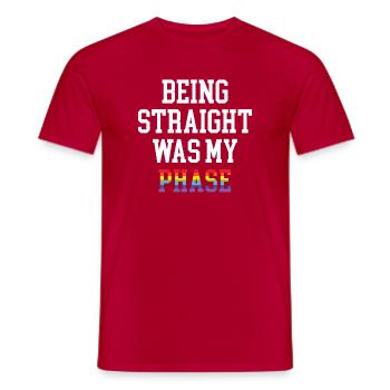 Mois de la fierté LGBT - Être hétéro était ma phase - T-shirt homme - rouge - Devant - AI Model Male 178 dark (178cm)