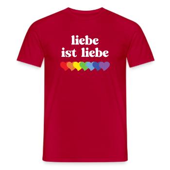 LGBT Pride Month - Liebe ist Liebe - Men's T-Shirt - red - Front - AI Model Male 178 dark (178cm)