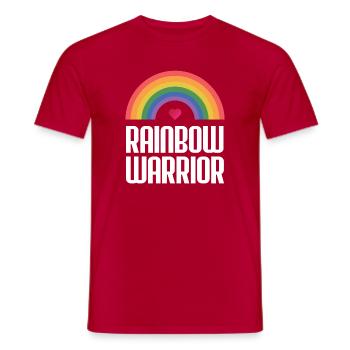 LGBTQ-Pride-Monat - Rainbow Warrior - Männer T-Shirt - Rot - Vorne - AI Model Male 178 dark (178cm)