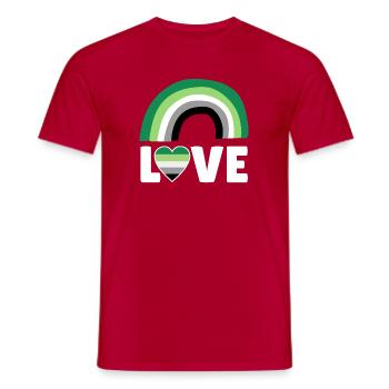 Aromantik, Aromatisch, Bogen - Männer T-Shirt - Rot - Vorne - AI Model Male 178 dark (178cm)