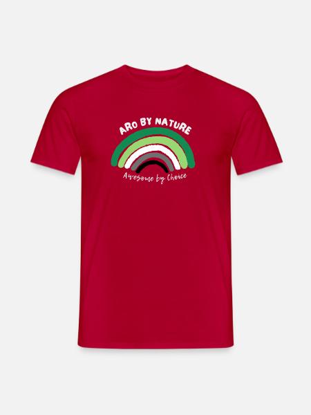 Aromantic By Nature, Awesome by Choice - Men's T-Shirt - red
