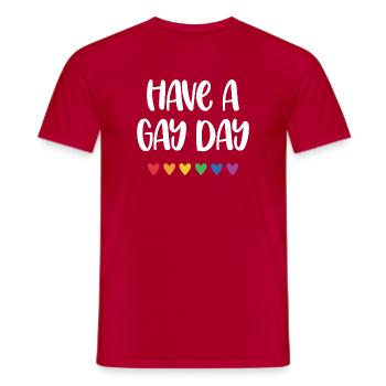 LGBT Pride Month - Have a Gay Day - Männer T-Shirt - Rot - Vorne - AI Model Male 178 dark (178cm)