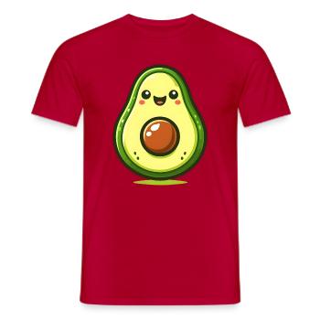 Cadeau mignon d’amoureux des fruits Kawaii Happy Avocado - T-shirt homme - rouge - Devant - AI Model Male 178 dark (178cm)