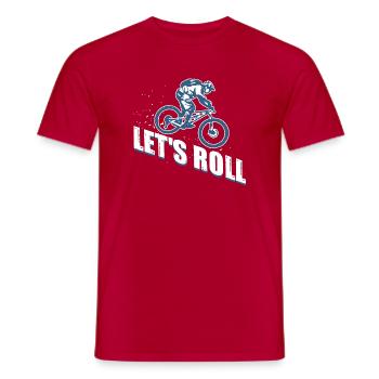 Mountainbike Spruch Let's Roll für MTB Fans - Männer T-Shirt - Rot - Vorne - AI Model Male 178 dark (178cm)