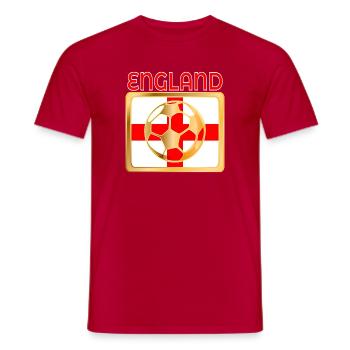 ENGLAND PLAYING SOCCER FOOTBALL - Men's T-Shirt - red - Front - AI Model Male 178 dark (178cm)