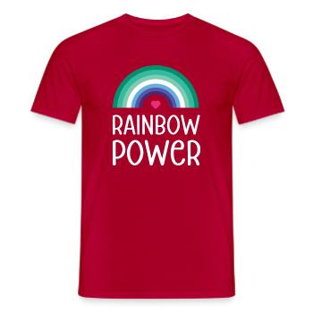 LGBT Pride Monat - Regenbogen Power - Männer T-Shirt - Rot - Vorne - AI Model Male 178 dark (178cm)