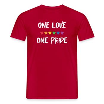 LGBT Pride Month - One Love, One Pride - Men's T-Shirt - red - Front - AI Model Male 178 dark (178cm)