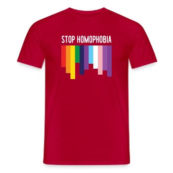 LGBT Pride Month - Stop Homophobia - Men's T-Shirt - red - Front - AI Model Male 178 dark (178cm)