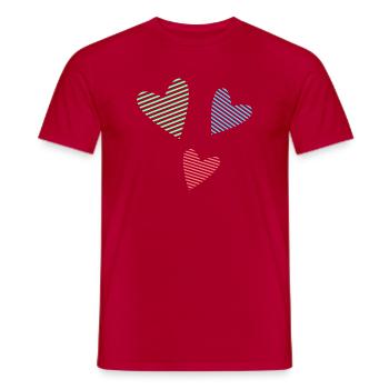 HERZ. PAPA. MAMA. Junggesellinnenabschied. BEBE. KIND. HERZ. FEST - Männer T-Shirt - Rot - Vorne - AI Model Male 178 dark (178cm)
