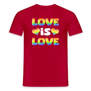 Love is Love Rainbow - Men's T-Shirt - red - Front - AI Model Male 178 dark (178cm)
