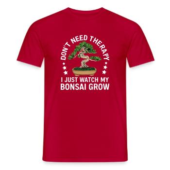 Je regarde mon bonsaï grandir - T-shirt homme - rouge - Devant - AI Model Male 178 dark (178cm)