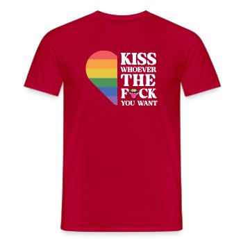 LGBT Pride Month - Küsse, wen du willst - Männer T-Shirt - Rot - Vorne - AI Model Male 178 dark (178cm)