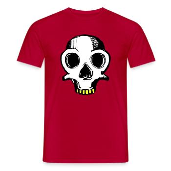 Skull (dreifarbig) - Männer T-Shirt - Rot - Vorne - AI Model Male 178 dark (178cm)