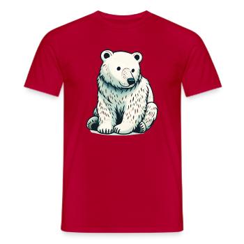 Polar bear - Men's T-Shirt - red - Front - AI Model Male 178 dark (178cm)