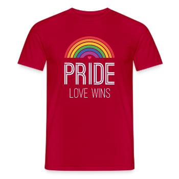 LGBTQ Pride Month - Pride. Love Wins - Men's T-Shirt - red - Front - AI Model Male 178 dark (178cm)
