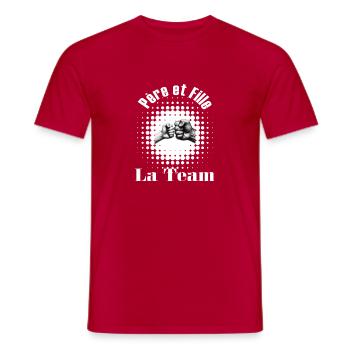Père et fille - T-shirt homme - rouge - Devant - AI Model Male 178 dark (178cm)