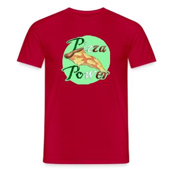 Pizza Power Super Powers Energy Slice UK - Men's T-Shirt - red - Front - AI Model Male 178 dark (178cm)