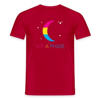 LGBTQ Pride Month - Not a Phase - Pansexual - Men's T-Shirt - red - Front - AI Model Male 178 dark (178cm)