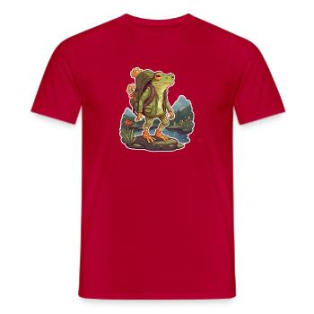 Trailbound Frog Adventurer Mountains - T-shirt homme - rouge - Devant - AI Model Male 178 dark (178cm)