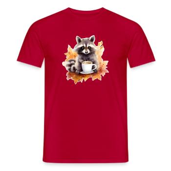 Automne raton laveur Café Cosy - T-shirt homme - rouge - Devant - AI Model Male 178 dark (178cm)