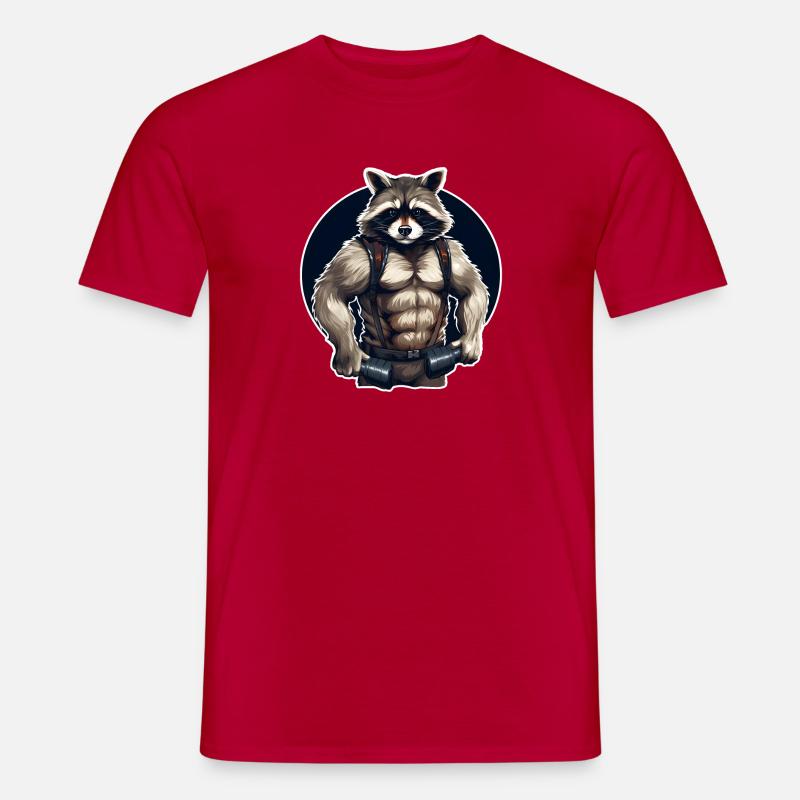 GYM Waschbär Training - Männer T-Shirt - Rot