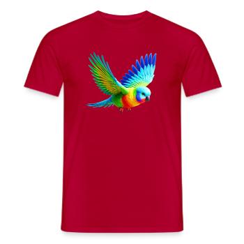 Perruche arc-en-ciel (03) - T-shirt homme - rouge - Devant - AI Model Male 178 dark (178cm)