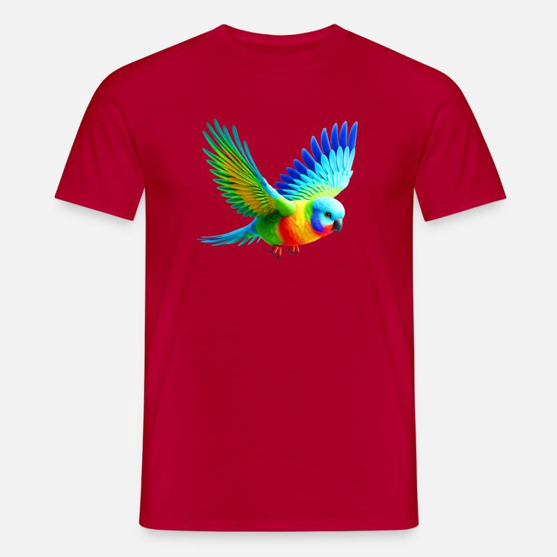 Regenbogensittich (03) - Männer T-Shirt - Rot