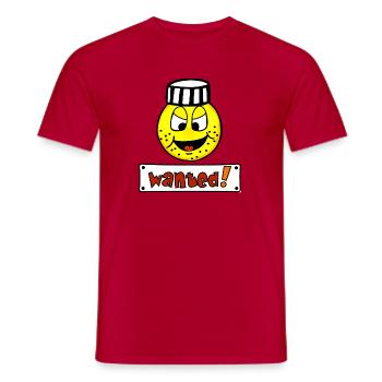 Wanted - Prisonnier drôle d’émoticône - T-shirt homme - rouge - Devant - AI Model Male 178 dark (178cm)
