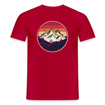 Mountainbike Sunset Crest - Männer T-Shirt - Rot - Vorne - AI Model Male 178 dark (178cm)