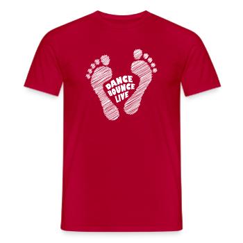 Dance Bounce Live barefoot natural runners white - Men's T-Shirt - red - Front - AI Model Male 178 dark (178cm)