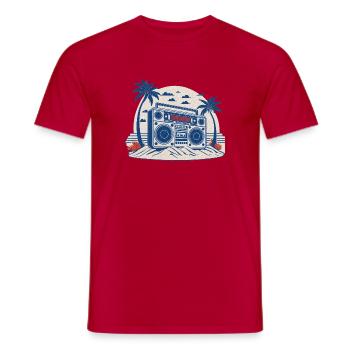 Vintage Music Boombox - Men's T-Shirt - red - Front - AI Model Male 178 dark (178cm)