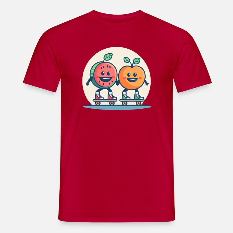 Roller skateboarding, fun and fruit - Men's T-Shirt - red