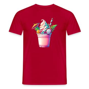 Exotic Fruity Dreams :Milkshake d’été - T-shirt homme - rouge - Devant - AI Model Male 178 dark (178cm)