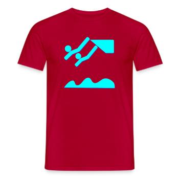 SYNCHRONIZED DIVING DIVING DIVING - Men's T-Shirt - red - Front - AI Model Male 178 dark (178cm)