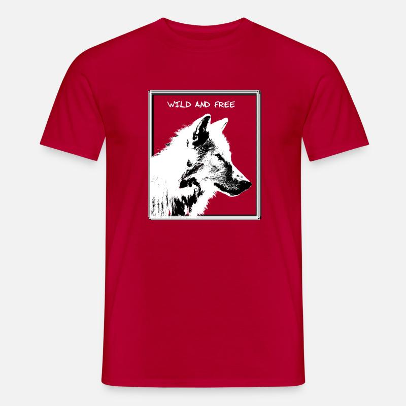 Wolf - Männer T-Shirt - Rot