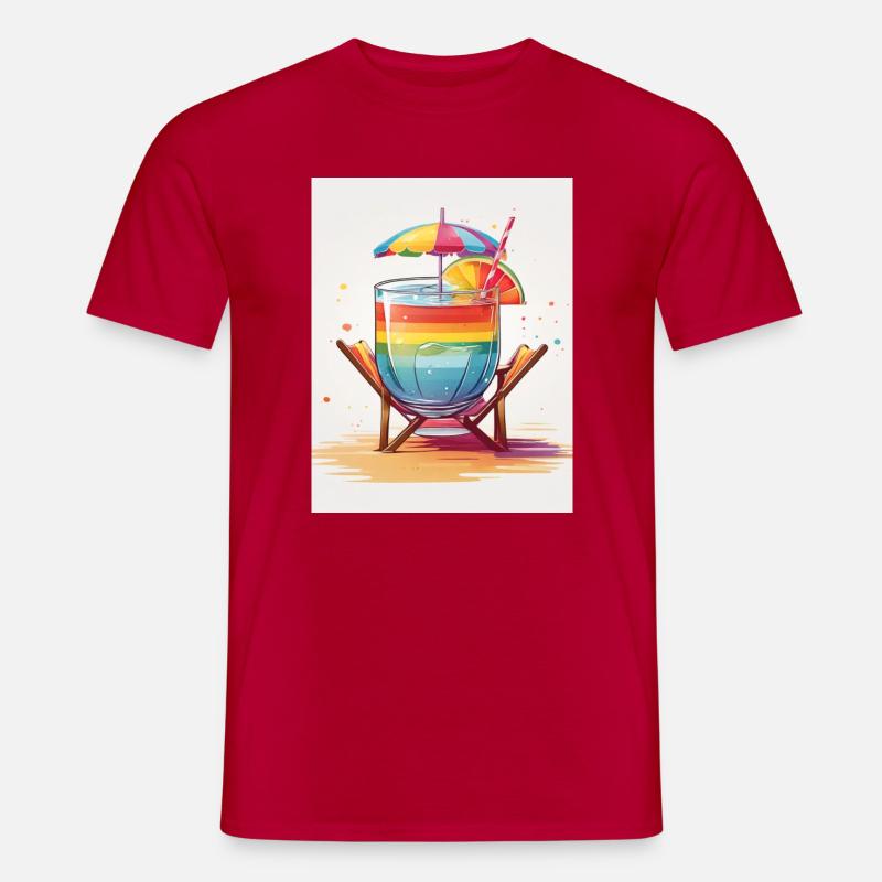 Regenbogen-Cocktail - Männer T-Shirt - Rot