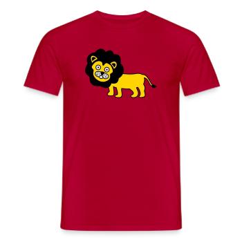 Lion as a children's design - Men's T-Shirt - red - Front - AI Model Male 178 dark (178cm)