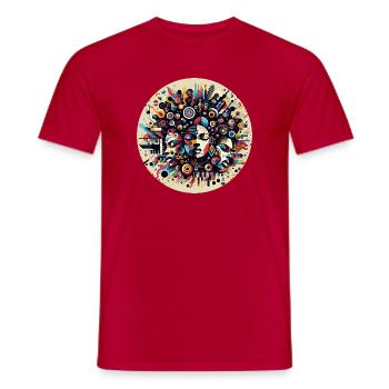Chromatische Symphonie im Afro-Stil - Männer T-Shirt - Rot - Vorne - AI Model Male 178 dark (178cm)